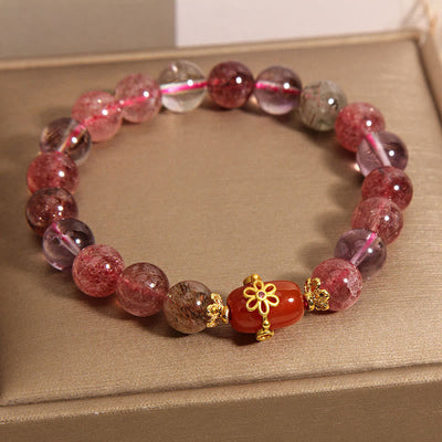 Buddha Stones Natural Super Seven Crystal Red Agate Positivity Bracelet Bracelet BS main