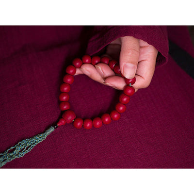 Buddha Stones Abelia Biflora Wood Warding Off Evil Spirits Wrist Mala Wrist Mala BS 8