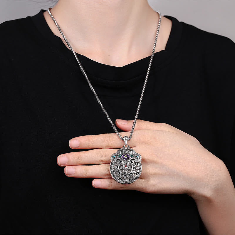 Buddha Stones Peony Flower Copper Coins Wealth Necklace Pendant Necklaces & Pendants BS 4
