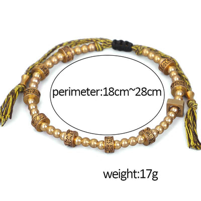 Buddha Stones Tibetan Curse Six True Words Wealth Bracelet Bracelet BS 5
