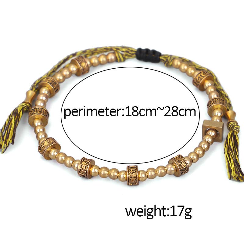 Buddha Stones Tibetan Curse Six True Words Wealth Bracelet Bracelet BS 5