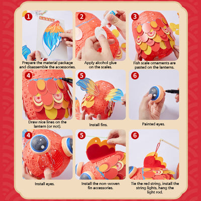 DIY Good Luck Koi Fish Lantern Assembly Steps