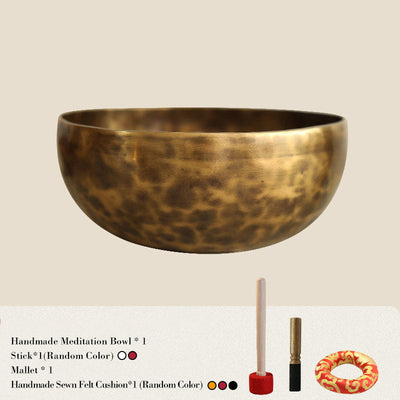 Buddha Stones Tibetan Sound Bowl Handcrafted for Healing and Meditation Positive Energy Singing Bowl Set Singing Bowl BS 7.87IN (20CM)