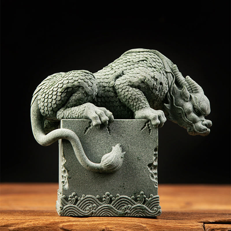 Buddha Stones Feng Shui Standing Sitting Dragon Success Luck Home Decoration Decorations BS 16