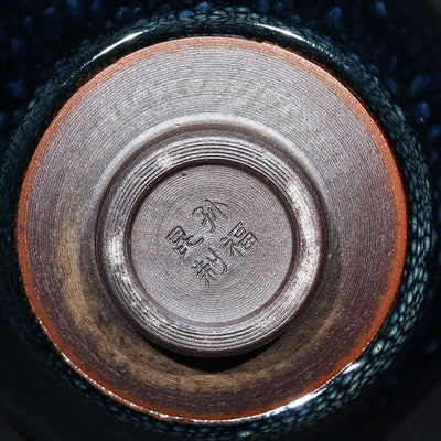 Buddha Stones Handmade Blue Francolinus Spot Chinese Jianzhan Ceramic Teacup Kung Fu Tea Cup Bowl Jian Zhan Tea Cup BS 6