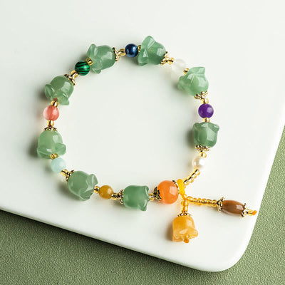 Buddha Stones Green Aventurine Magnolia Flower Luck Bracelet Bracelet BS 1
