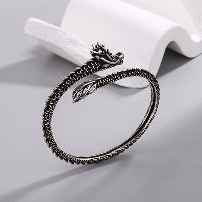 Buddha Stones Dragon Scales Pattern Luck Protection Bracelet Bangle Bracelet Bangle BS 2