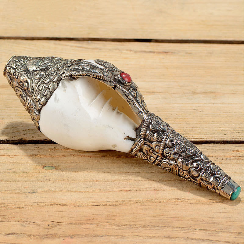 Buddha Stones Tibetan Natural Shankha Conch Shell Seashell Wealth Lucky Home Decoration Decorations BS 7