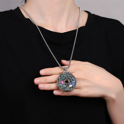 Buddha Stones Koi Fish Lotus Peace Buckle Fu Character Wealth Luck Necklace Pendant Necklaces & Pendants BS 3