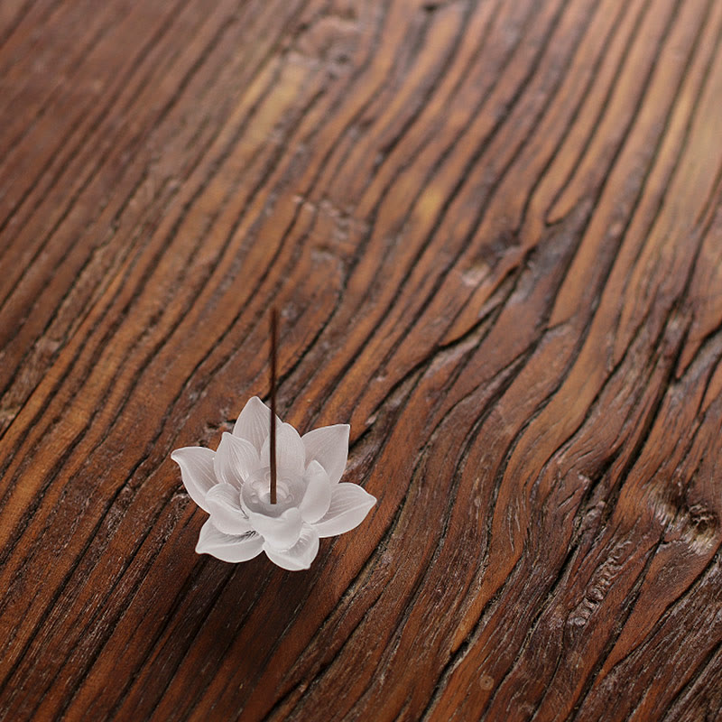 Buddha Stones Mini Lotus Liuli Crystal Healing Meditation Stick Incense Burner Decorations BS 28