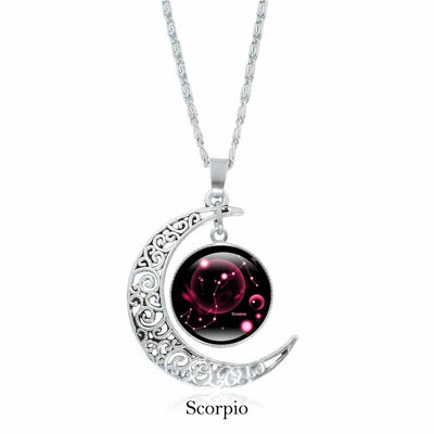 Buddha Stones 12 Constellations of the Zodiac Moon Protection Necklace Chain Pendant Necklaces & Pendants BS Scorpio
