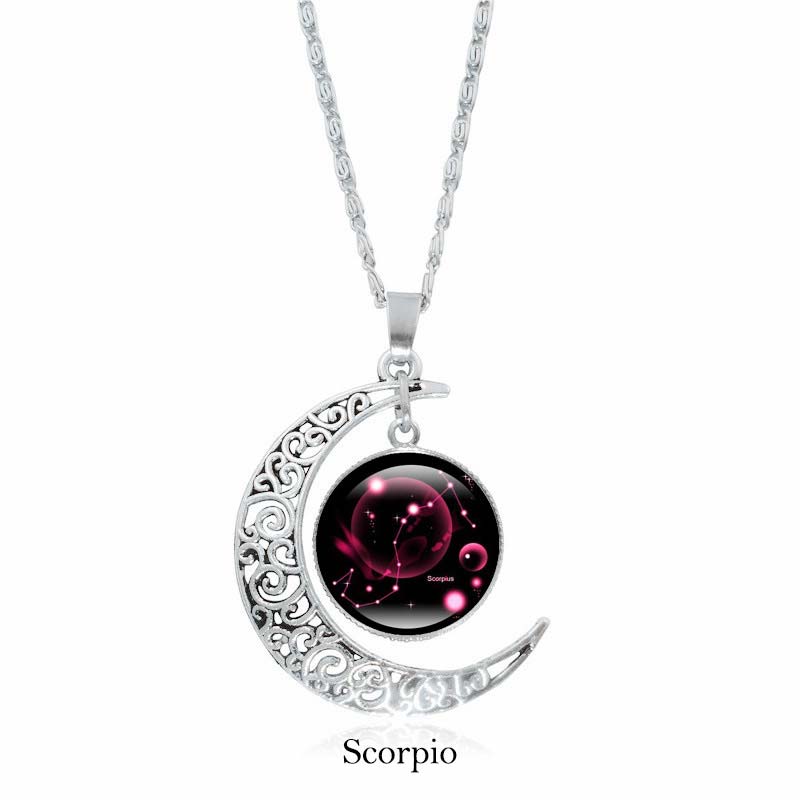 Buddha Stones 12 Constellations of the Zodiac Moon Protection Necklace Chain Pendant Necklaces & Pendants BS Scorpio