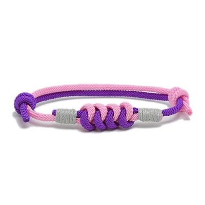 Buddha Stones Simple Design King Kong Knot Strength Braid String Bracelet Bracelet BS Pink&Purple(Bracelet Size 15-25cm)