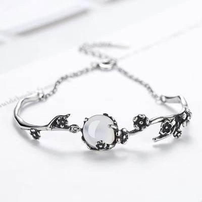 Buddha Stones "Sending Grace and Harmony"Plum Blossom Chalcedony Bracelet Includes Gift Message Card - image 14