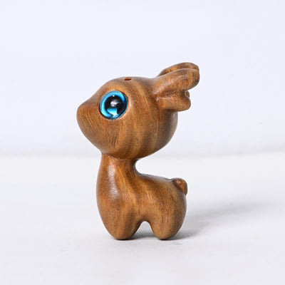 Foviel Small Leaf Red Sandalwood Ebony Wood Sandalwood Green Sandalwood Lucky Mini Deer Protection Decoration