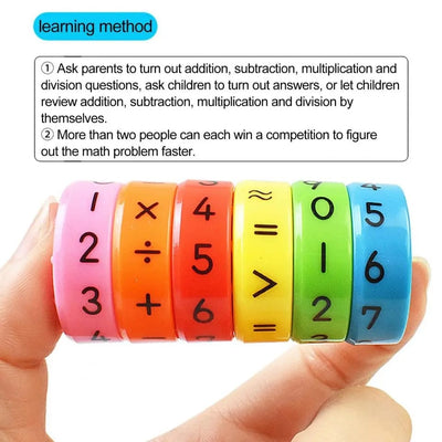 Fidtoy Mini Rotating Magnetic Math Operation Wheel for Kids Hands On Arithmetic Learning Toy Age 3+