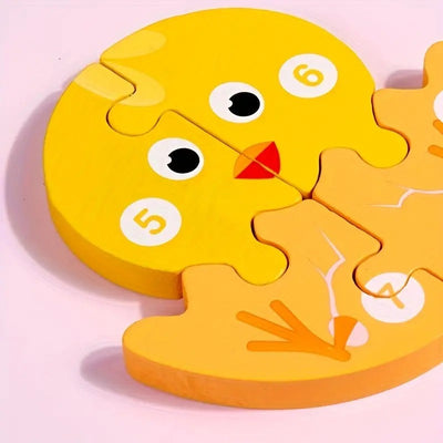 Fidtoy Puzzle 3D cognitif de croissance animale - Animaux aléatoires, Puzzle de croissance animale en bois avec pièces numérotées, Jouet d'apprentissage Montessori sur la nature pour enfants