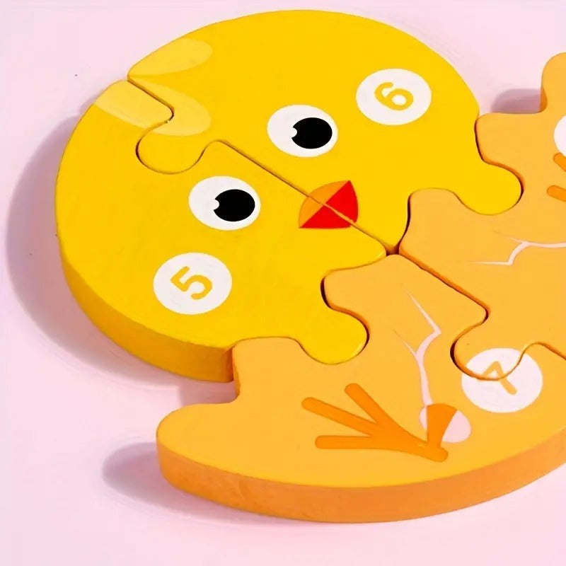 Fidtoy Puzzle 3D cognitif de croissance animale - Animaux aléatoires, Puzzle de croissance animale en bois avec pièces numérotées, Jouet d'apprentissage Montessori sur la nature pour enfants