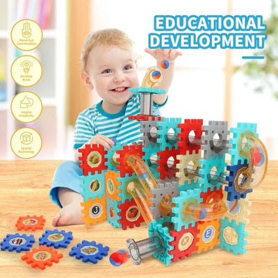Fidtoy Pipeline Marble Ball Track Connecting Building Blocks 125pcs STEM Marble Run Construction Toy for Kids Ages 3+