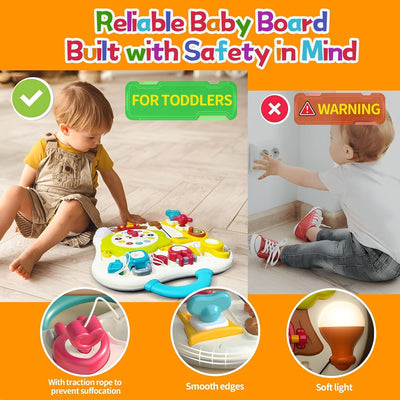 Fidtoy Montessori Multifunction Exploration Busy Board for Babies Light Music Sensory Travel Learning Toy Age 0-3
