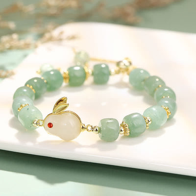 Buddha Stones Year of the Rabbit Natural Green Aventurine Luck Bead Bracelet Bracelet BS 4