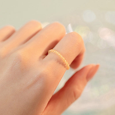Buddha Stones Natural Citrine Happiness Prosperity Ring Ring BS 2