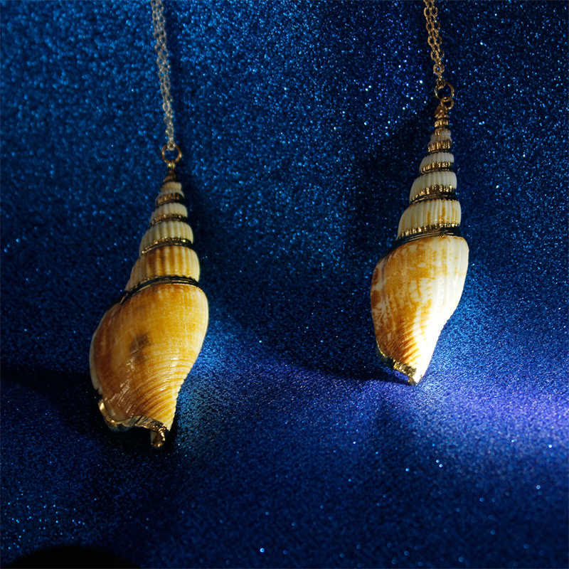 Buddha Stones Natural Shankha Conch Shell Seashell Lucky Necklace Pendant Necklaces & Pendants BS 13