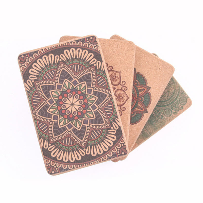 Buddha Stones Tibetan Mandala Mindful Yoga Cork Block Yoga Cork Block buddhastoneshop 5
