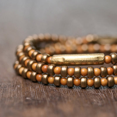 Buddha Stones Retro Olive Pit Copper Wealth Bracelet Bracelet BS 3