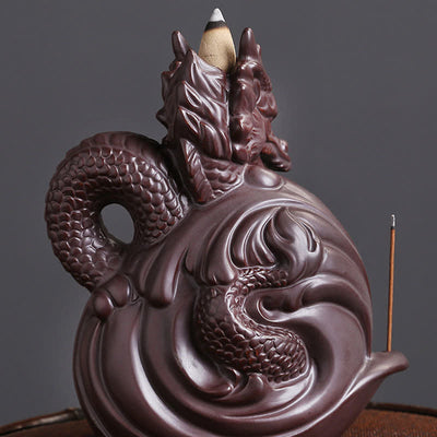 Buddha Stones Dragon Pattern Success Ceramic Incense Burner Decoration Incense Burner BS 8