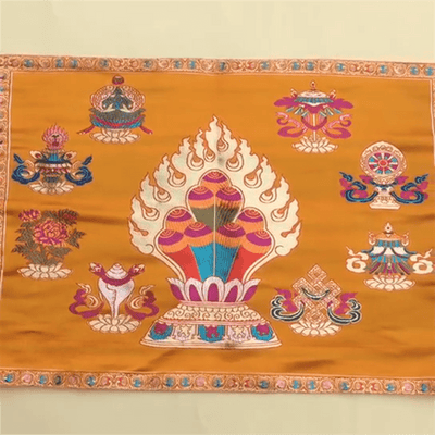 Buddha Stones Prayer Altar Mat Healing Meditation 8 Auspicious Symbols Mat Prayer Altar BS 9