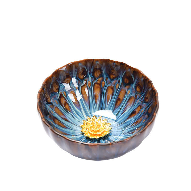 Buddha Stones Lotus Peacock Dragon Phoenix Koi Fish Ceramic Teacup Inlaid Tea Cups 120ml - image 10