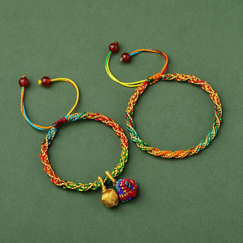 Buddha Stones Colorful Rope Luck Handcrafted Zongzi Charm Bracelet Bracelet BS 5