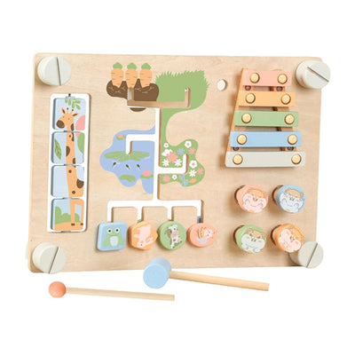 BNF Double Sided Busy Board Learning Skill Toy Gear Piano Knocking Sensory BoardBaby | Toys for Baby | Developmental Baby Toys1 Kids Drum Toy