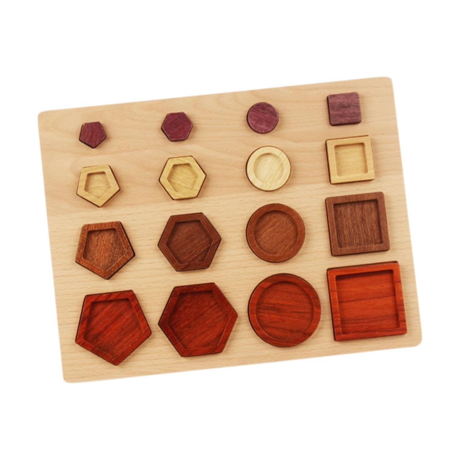 CALANDIS™ Wooden Geometric Shape Match Puzzle Montessori Toys for Boys Girls Baby Kids | Developmental Baby Toys | Toys for Baby