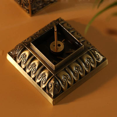 Buddha Stones Heart Sutra Alloy Incense Holder Healing Home Decoration Incense Burner Decorations Incense Burner BS 8