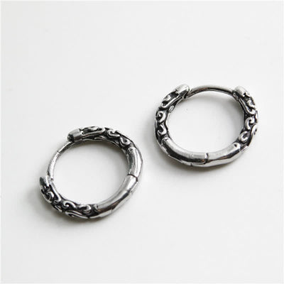 Buddha Stones Viking Celtic Hoop Titanium Steel Balance Earrings Earrings BS 3