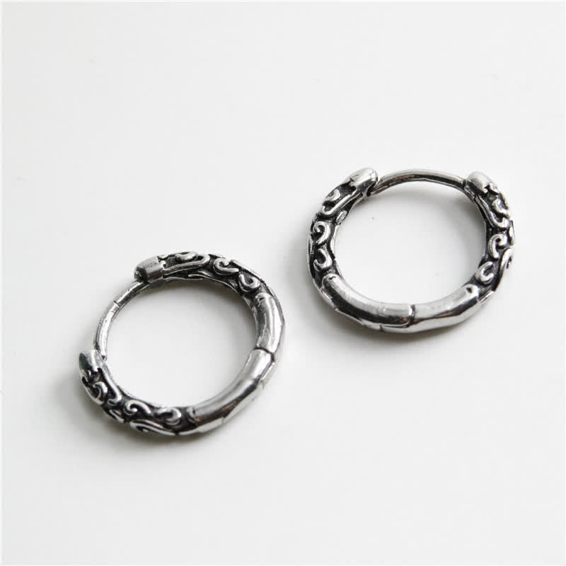 Buddha Stones Viking Celtic Hoop Titanium Steel Balance Earrings Earrings BS 3