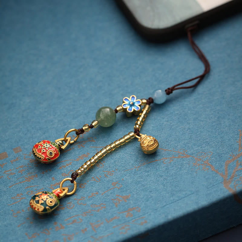 Buddha Stones Gold Swallowing Beast Family Luck Key Chain Key Chain BS 1