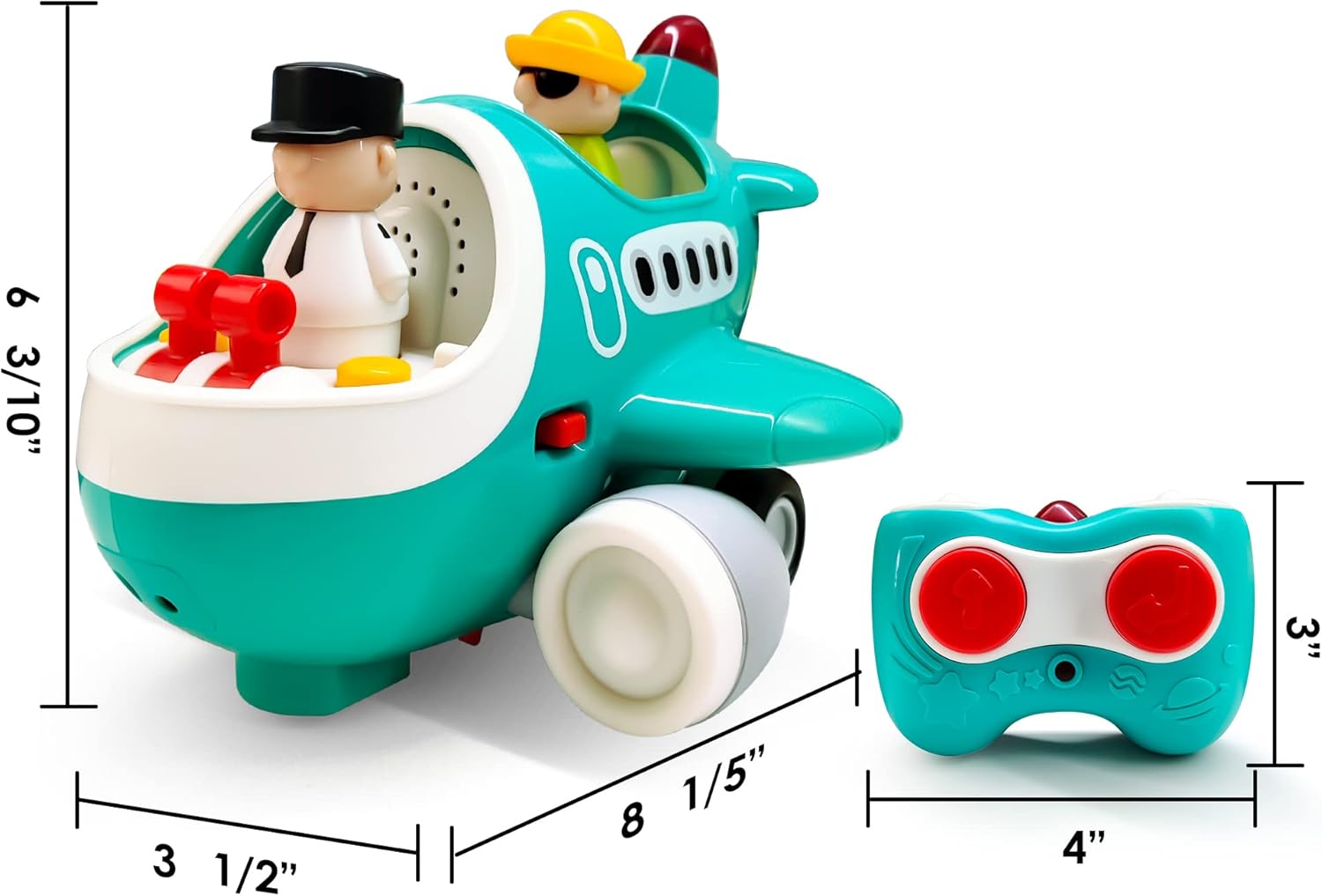 Fidtoy RC Airplane Toy with Lights and Sounds for Toddlers