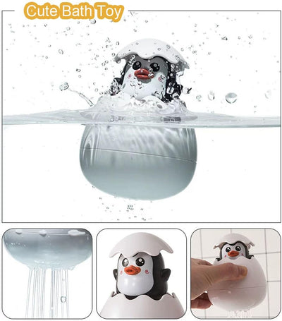 Fidtoy Penguin Hatching Bath Toy for Toddlers – Interactive Egg Water Spray Bath Toy