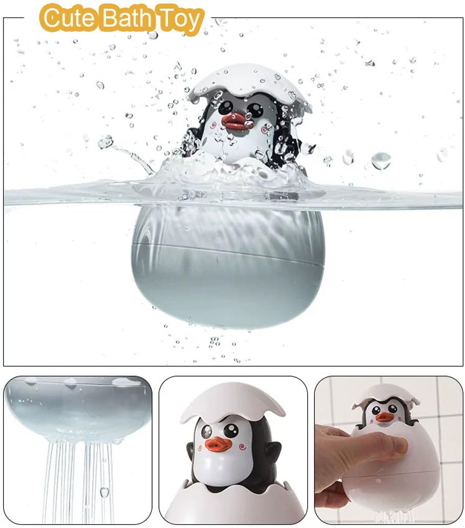 Fidtoy Penguin Hatching Bath Toy for Toddlers – Interactive Egg Water Spray Bath Toy
