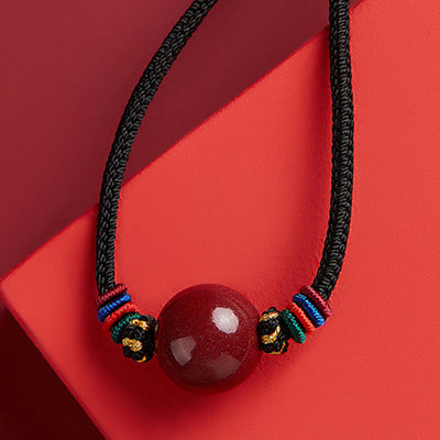 Buddha Stones Cinnabar Bead Blessing String Necklace Pendant Necklaces & Pendants BS 5