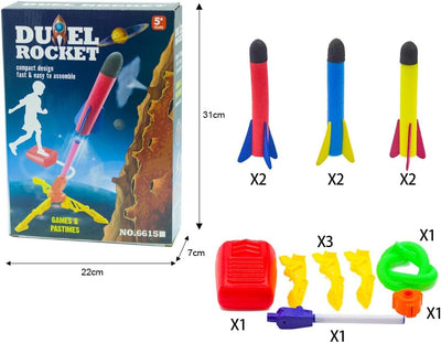 Fidtoy Lance-roquettes à air pour enfants – Jouet extérieur Stomp Rocket STEM de jeu actif