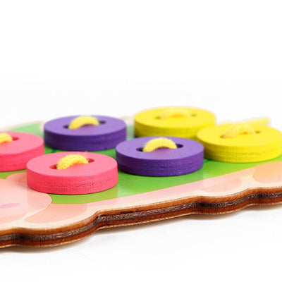 LOOM TREE® 2xJuguetes de Madera para Bebés con Cordones y Enhebrado, Botones para Coser, Ayudas Montessori para Niños