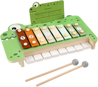 Fidtoy Xilófono de Madera para Niños | Piano 2 en 1 e Instrumento Musical Montessori para Niños Pequeños