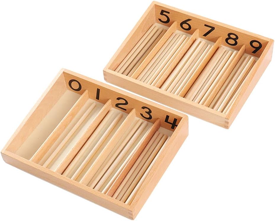 Juguete de conteo Montessori Fidtoy Spindle Box para matemáticas tempranas