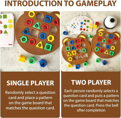 Fidtoy Shape Matching Board Game for Kids Color and Shape Recognition Learning Toy