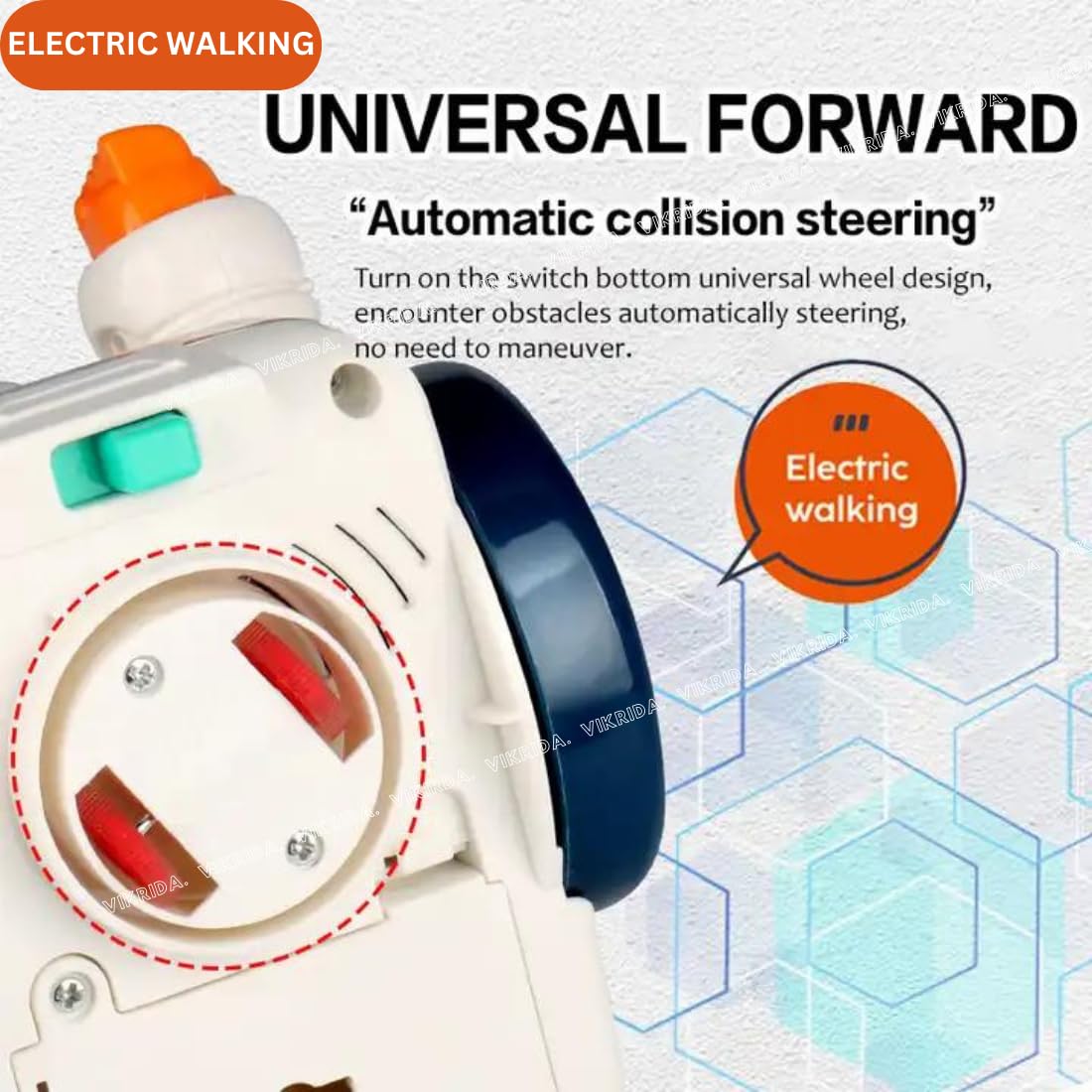 Fidtoy Dancing Robot Toy – Electric Walking Light Up Music Robot for Kids 3+