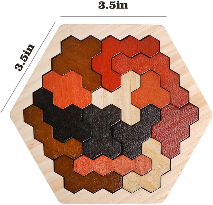 Fidtoy Colorful Wood Tangram – Montessori Wooden Puzzle for Toddlers & Preschoolers